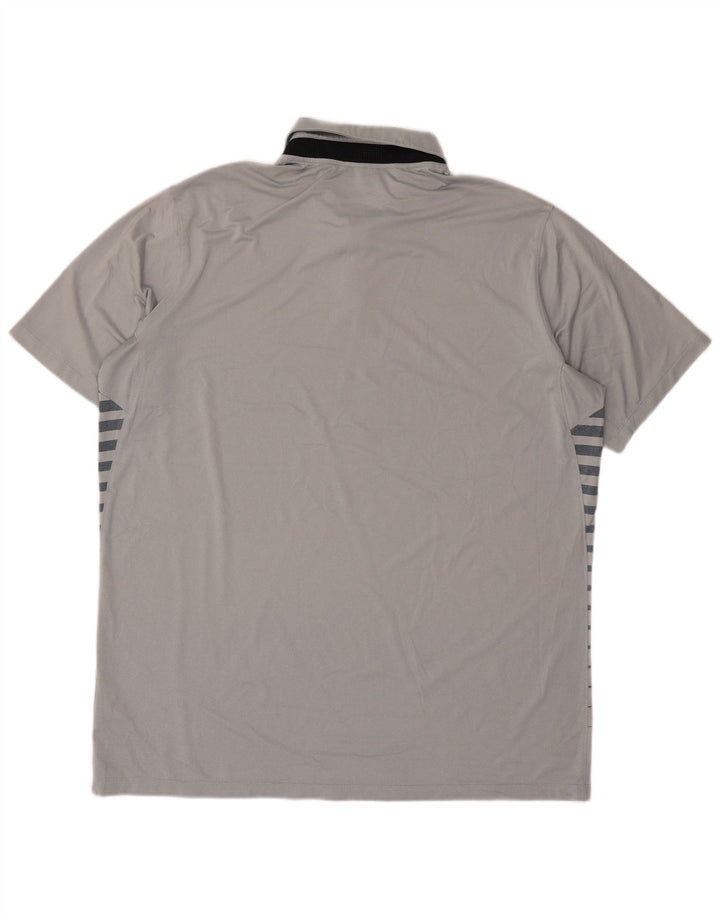 Nike Herren Dri Fit Poloshirt XL grau gestreift Polyester