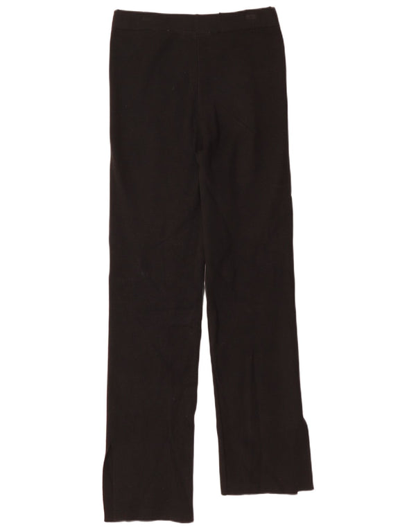 Zara Womens Mid Rise Straight Casual Trousers Large W32 L31 Black Viscose
