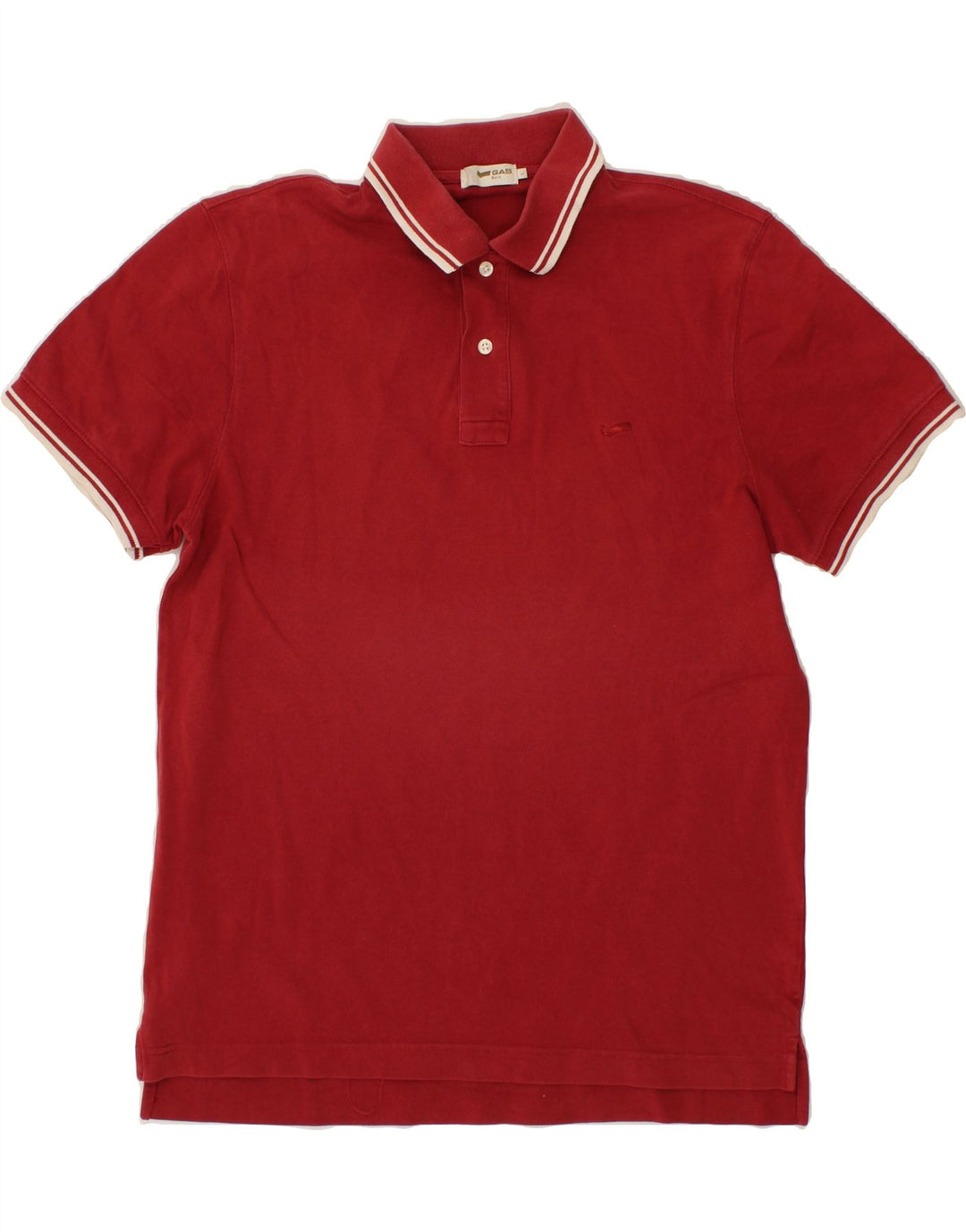 GAS Mens Polo Shirt Large Red Cotton Vintage Gas and Second-Hand Gas from Messina Hembry 