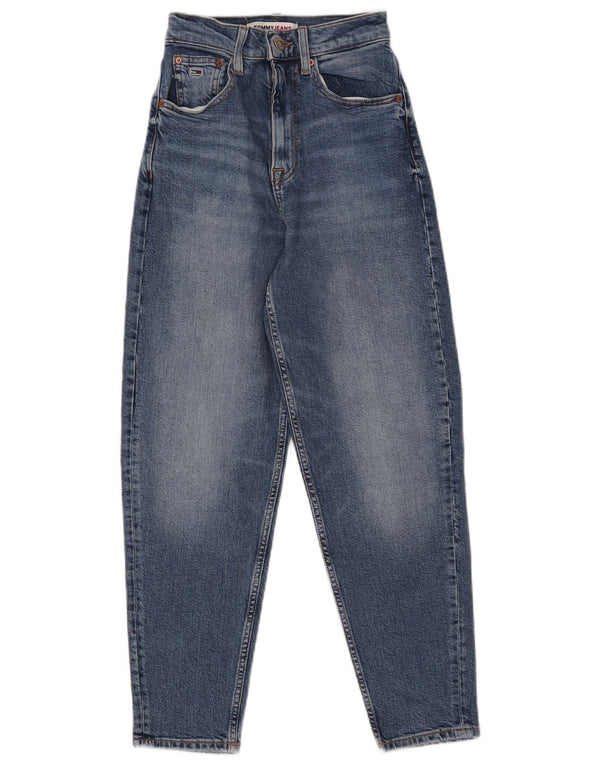 Tommy Hilfiger Damen Mom High Rise Tapered Jeans W24 L25 Blaue Baumwolle
