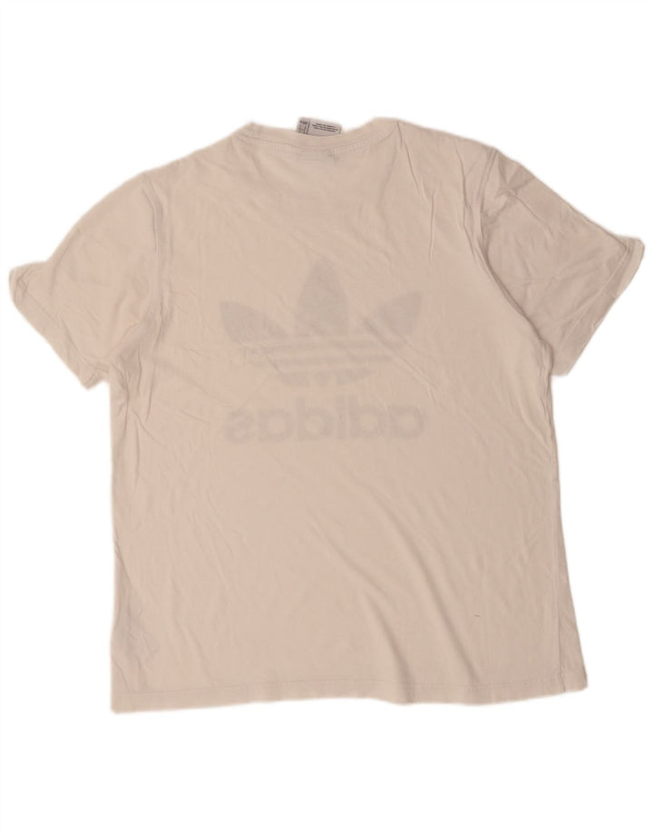 ADIDAS Mens Graphic T-Shirt Top Large White Cotton