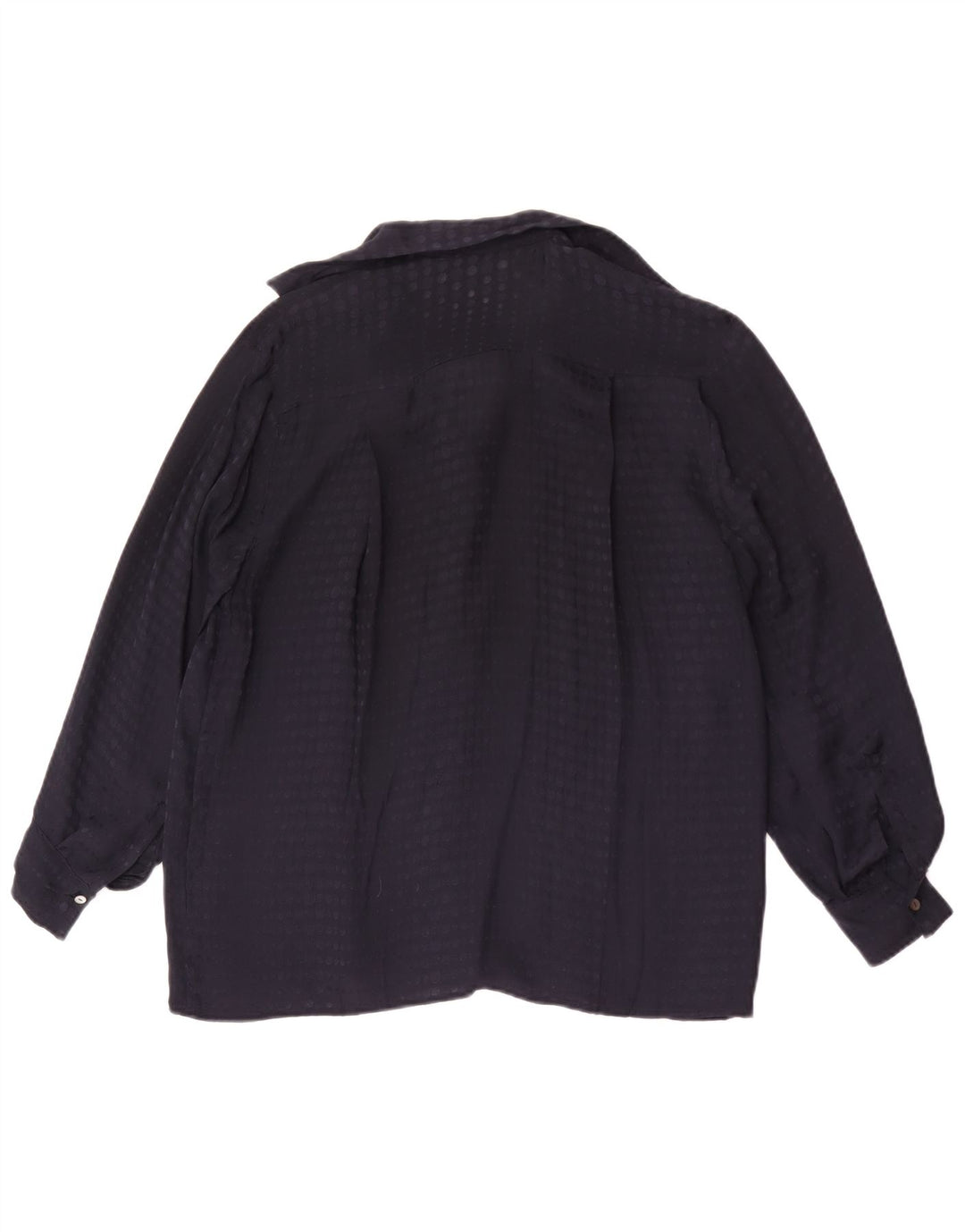 Vintage Damen Hemd UK 16 Large Marineblau gepunktet