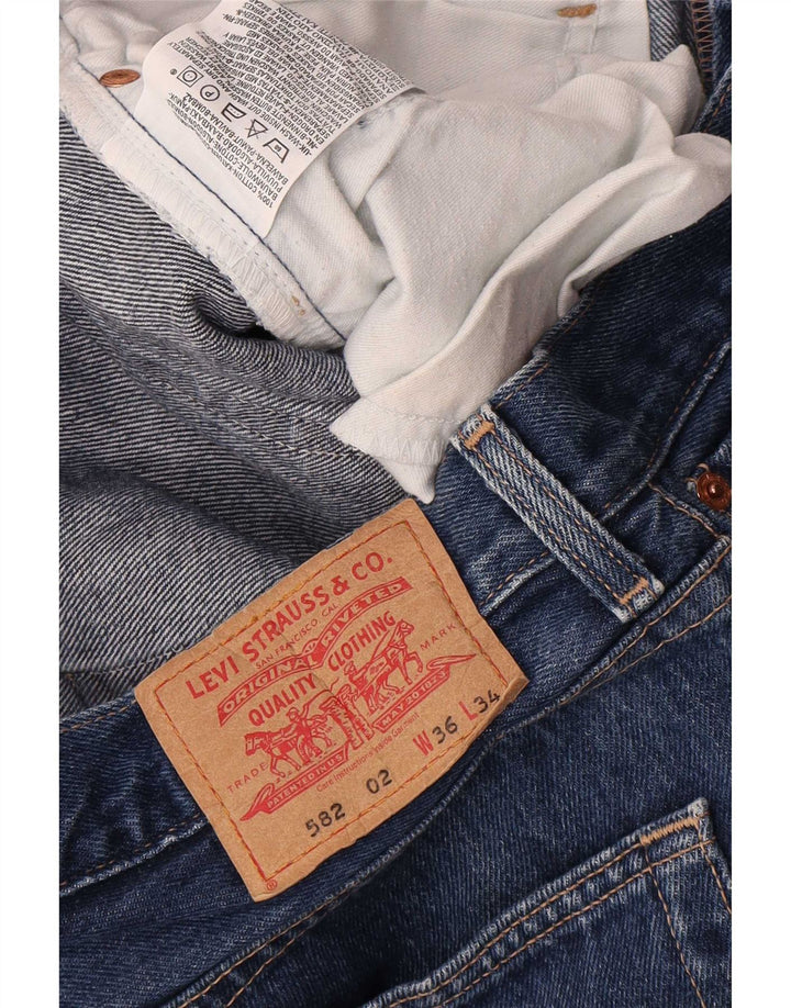 Levi's Herren 582 Straight Jeans W36 L34 Marineblaue Baumwolle