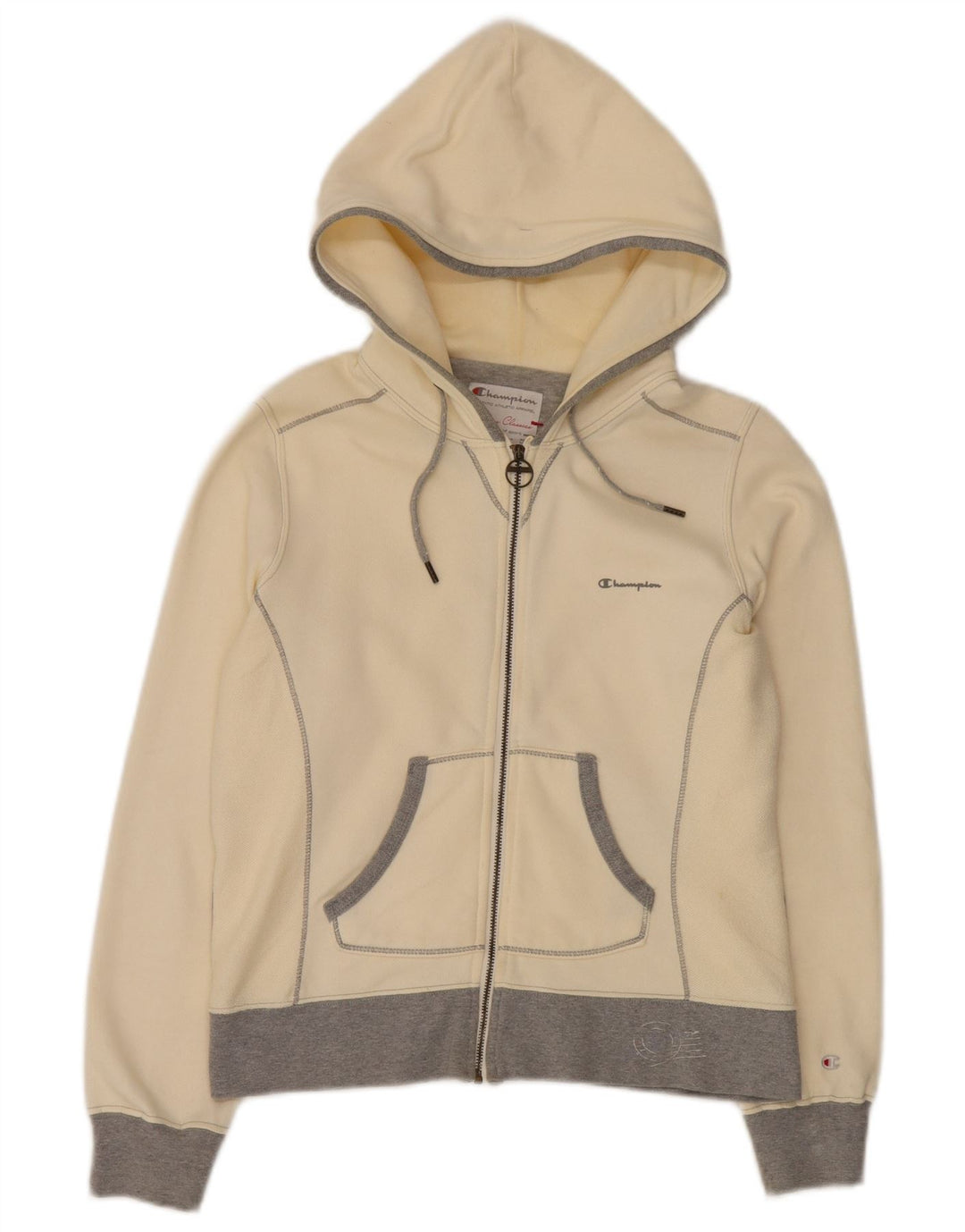 Champion Womens Heritage Classics Zip Hoodie Pullover UK 10 Small Gelb