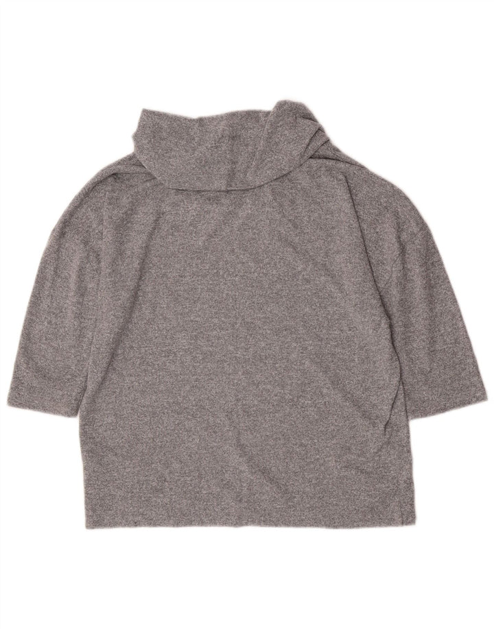 Marks & Spencer Damen-Top, 3/4-Ärmel, UK-Größe 44, Größe L, grau geflecktes Polyester