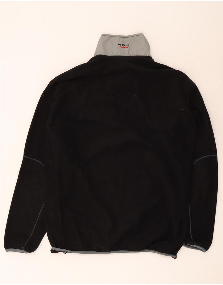 North Sails Herren-Fleecepullover mit Reißverschluss am Hals, XL, schwarzes Farbblock-Polyester