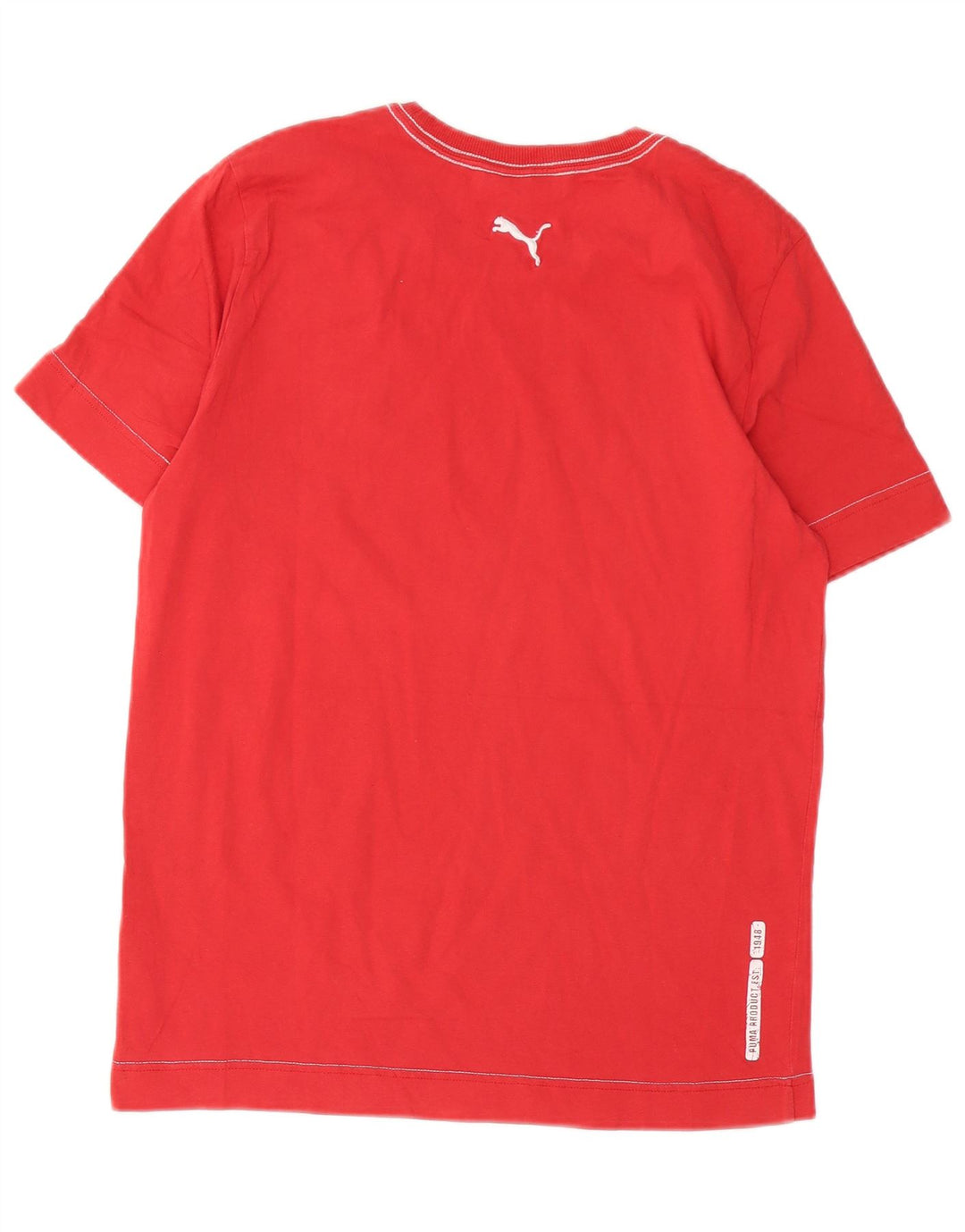 PUMA Herren Grafik-T-Shirt-Oberteil aus mittelroter Baumwolle