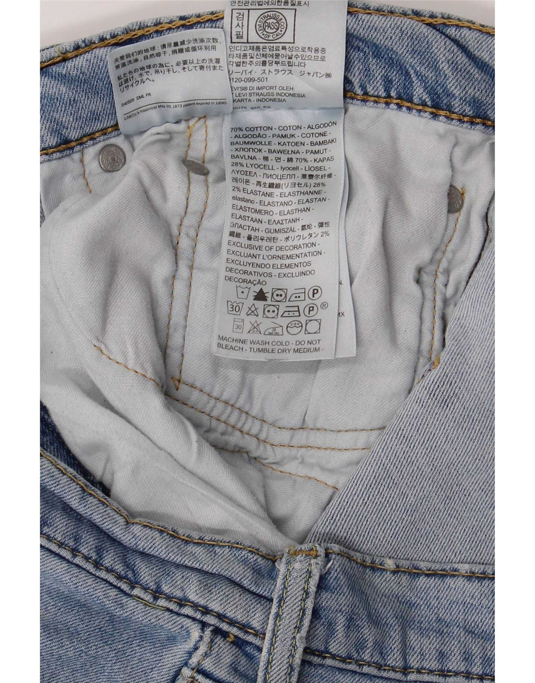Levi's Herren 514 Straight Jeans W38 L32 Blaue Baumwolle