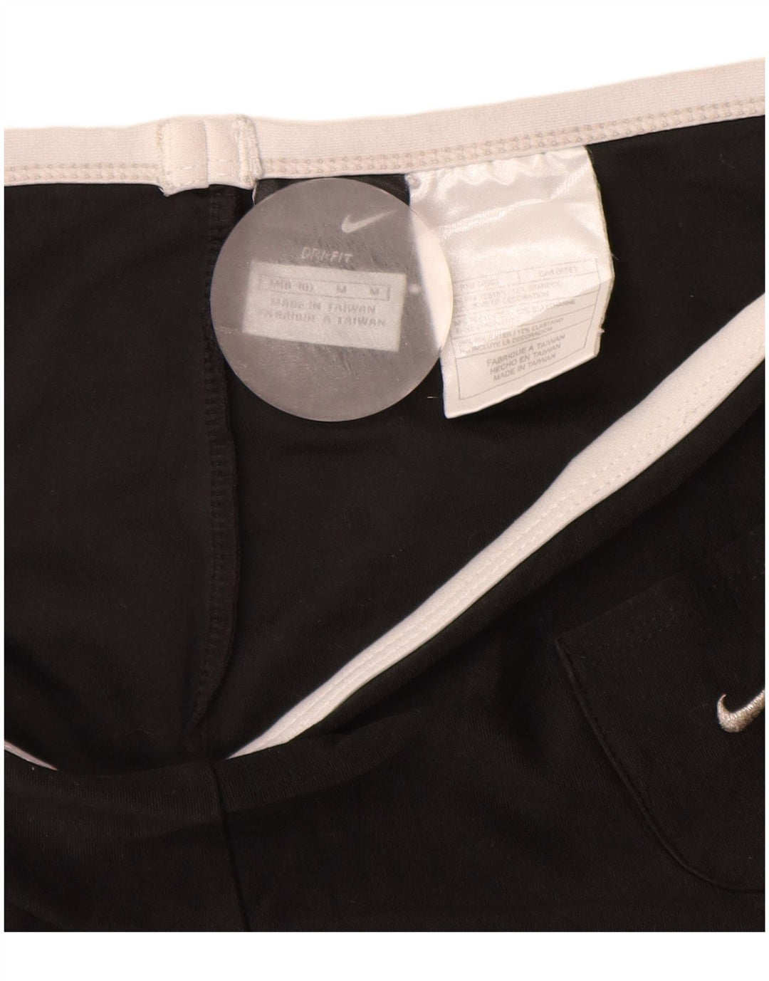 NIKE Damen-Dri-Fit-Trainingshose, US 8/10, Mittelschwarz, Farbblock