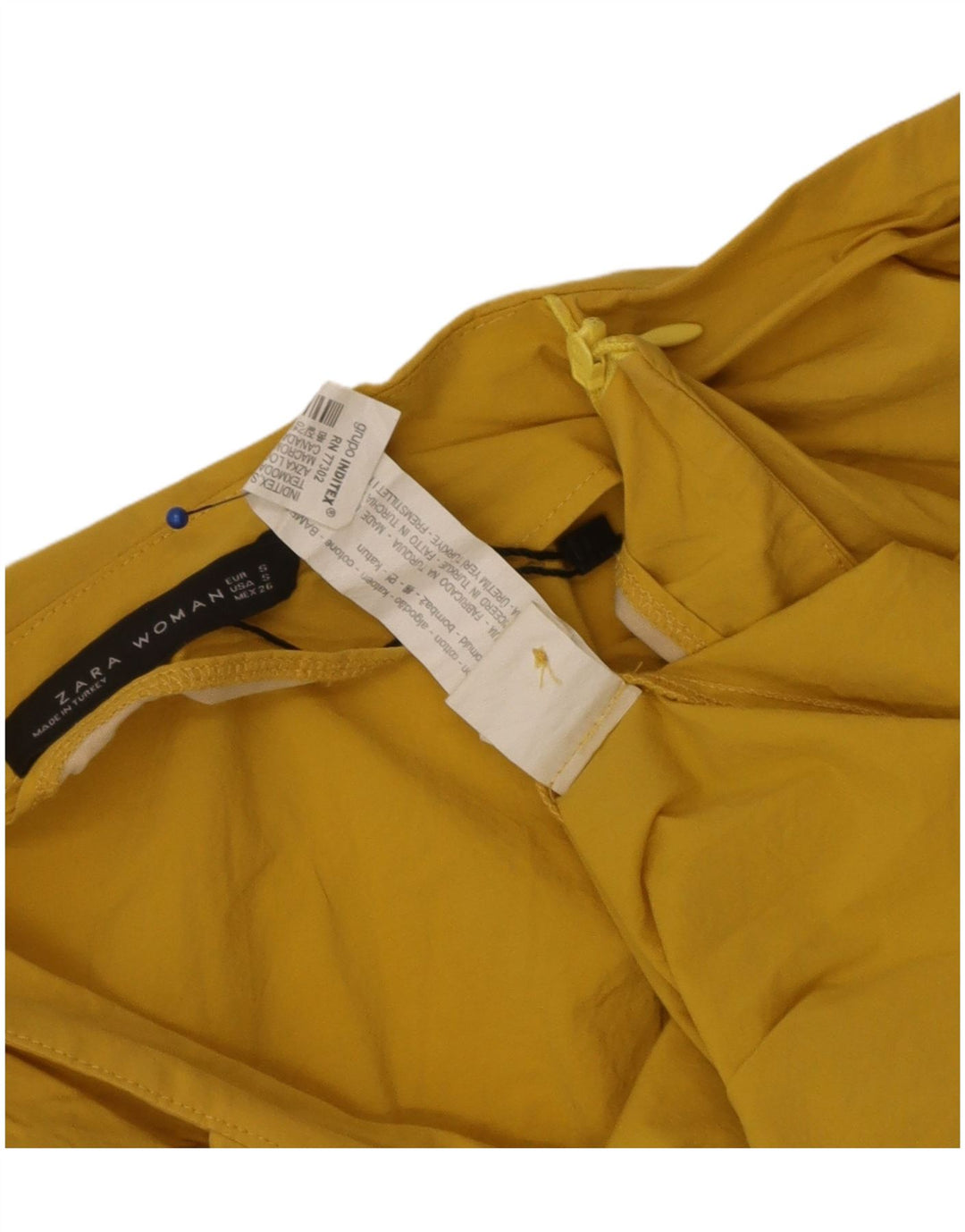 Langärmliges, übergroßes, asymmetrisches Damenkleid von Zara, Gr. 10, Größe S, Gelb