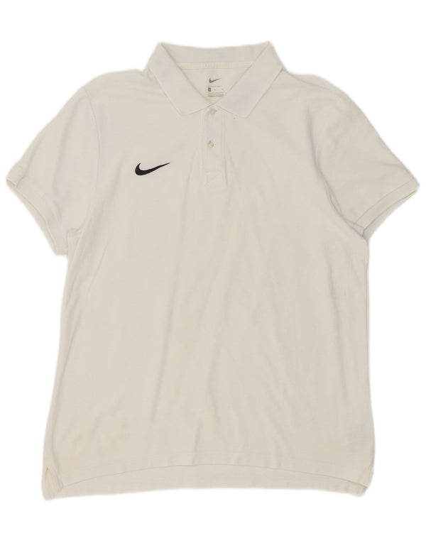 Nike Herren-Poloshirt, groß, weiße Baumwolle