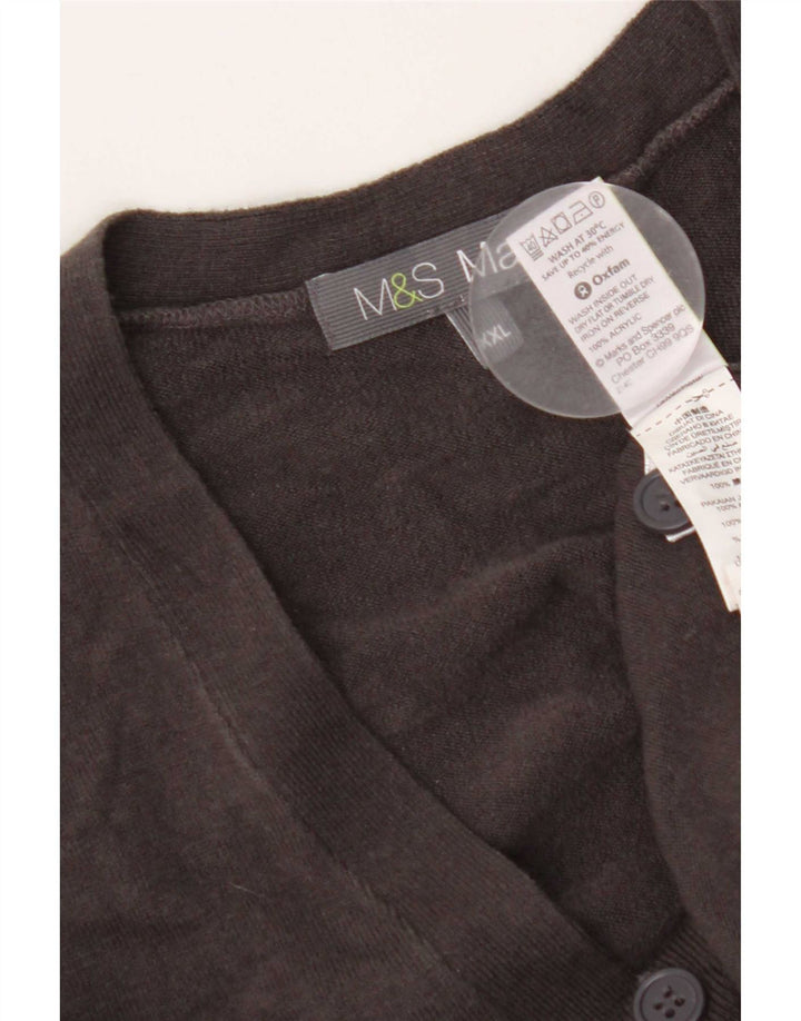 Marks & Spencer Herren Strickjacke 2XL Grau Acryl