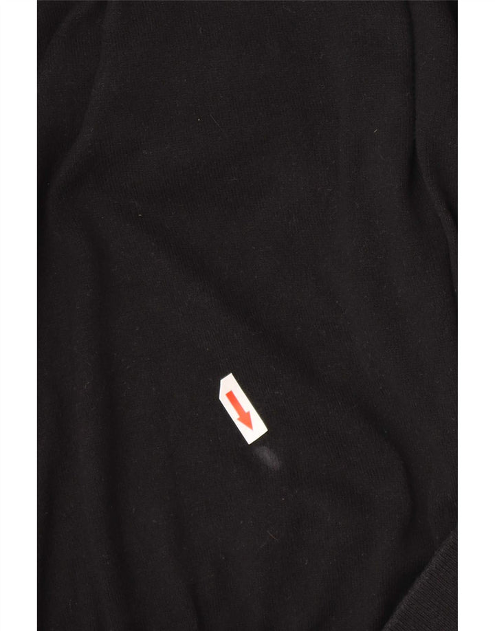 Gap Herren-Pullover mit Rundhalsausschnitt, Größe S, schwarze Baumwolle