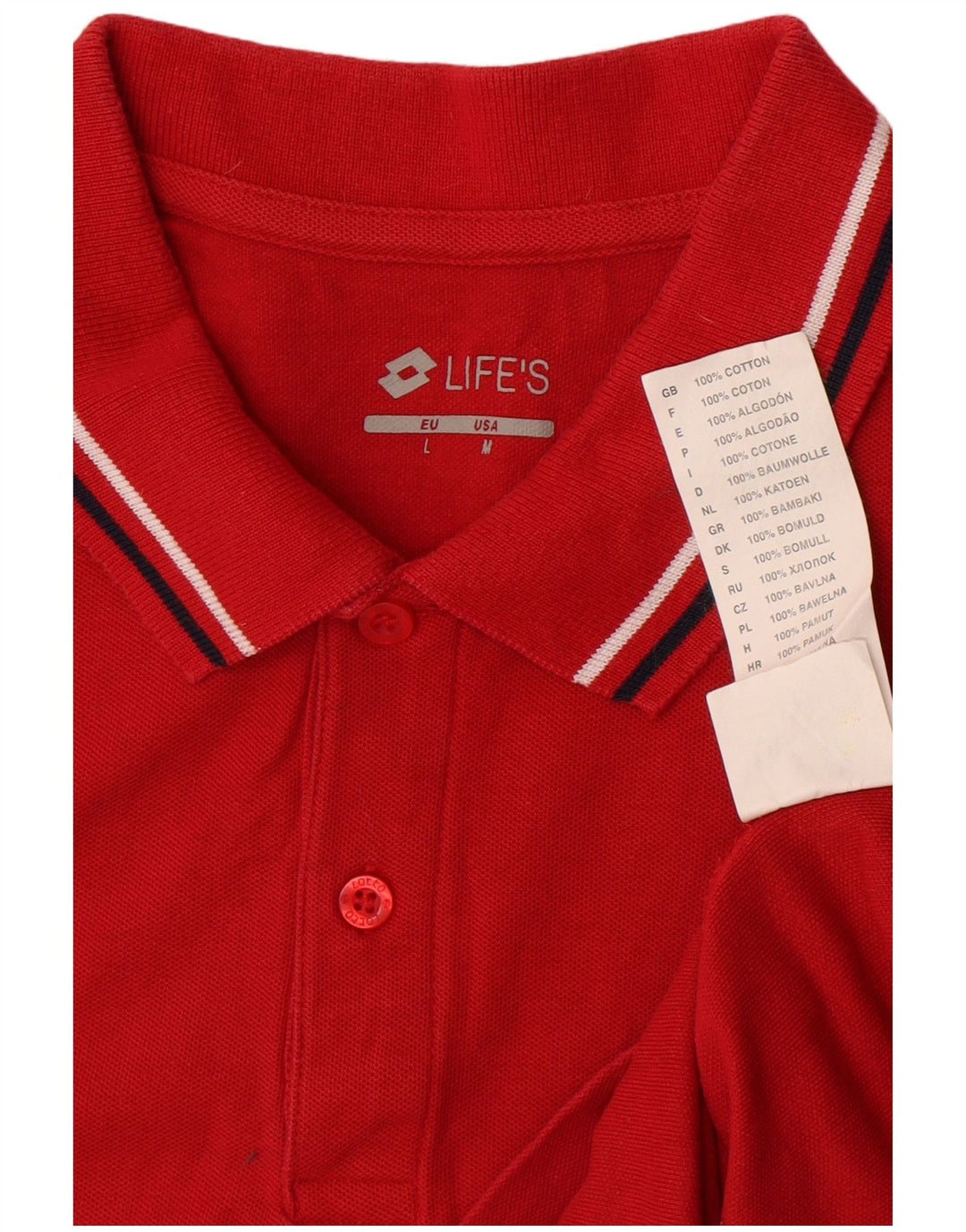 Lotto Herren-Poloshirt aus mittelroter Baumwolle