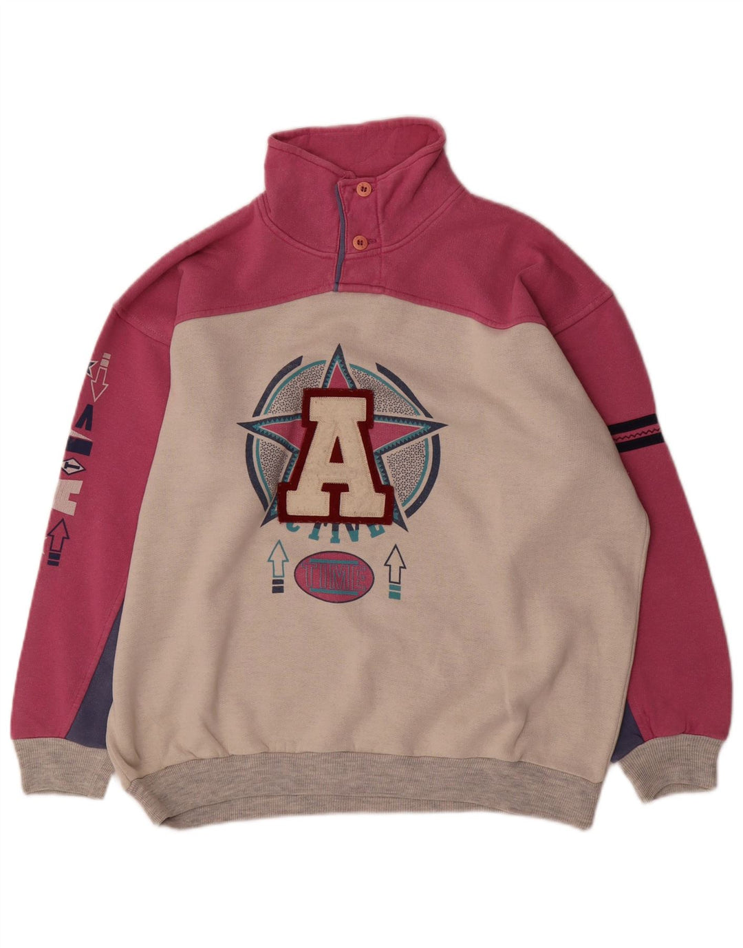 United Herren-Sweatshirt mit Grafik, Mittelgroß, gebrochenes Weiß, Farbblock