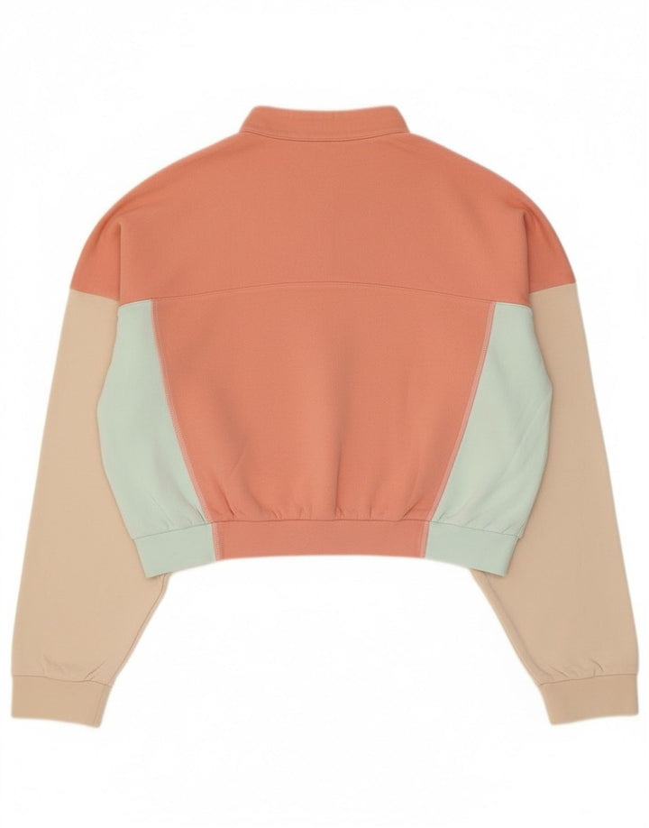Adidas Damen Übergroßer Crop Sweatshirt Pullover UK 14 Mittelrosa