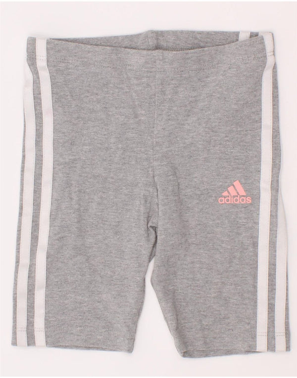 Adidas Sportshorts für Mädchen, 7–8 Jahre, graue Baumwolle