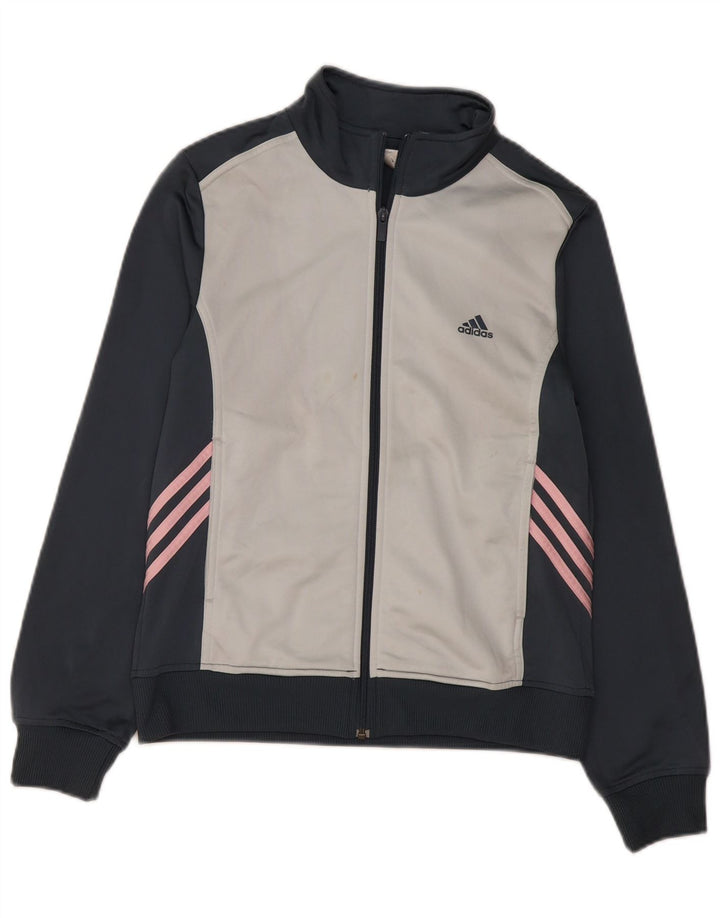 Adidas Damen-Trainingsanzug-Top-Jacke, UK 16, Größe L, Marineblau, Farbblock