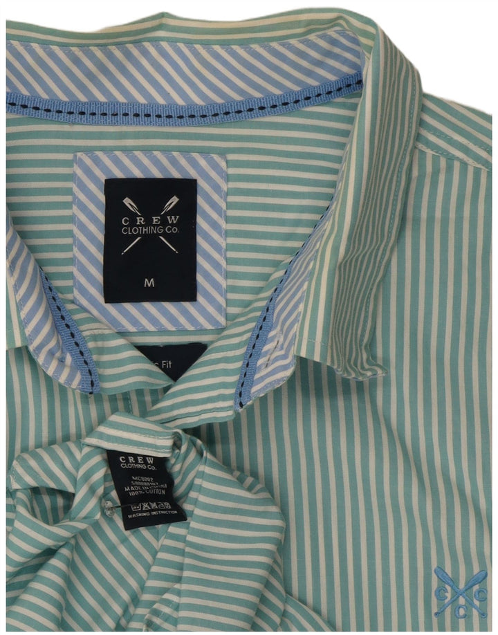 Crew Clothing Herren-Hemd mit klassischer Passform, mittelgrün, gestreift, Baumwolle