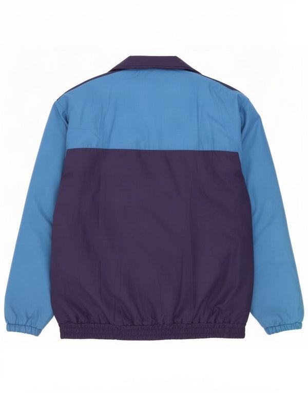 Vintage Herren Bomberjacke UK 40 Großes marineblaues Farbblock-Polyester