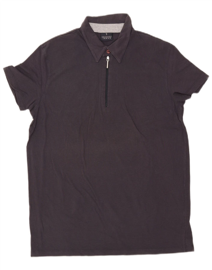 TRUSSARDI JEANS Herren-Poloshirt, große marineblaue Baumwolle