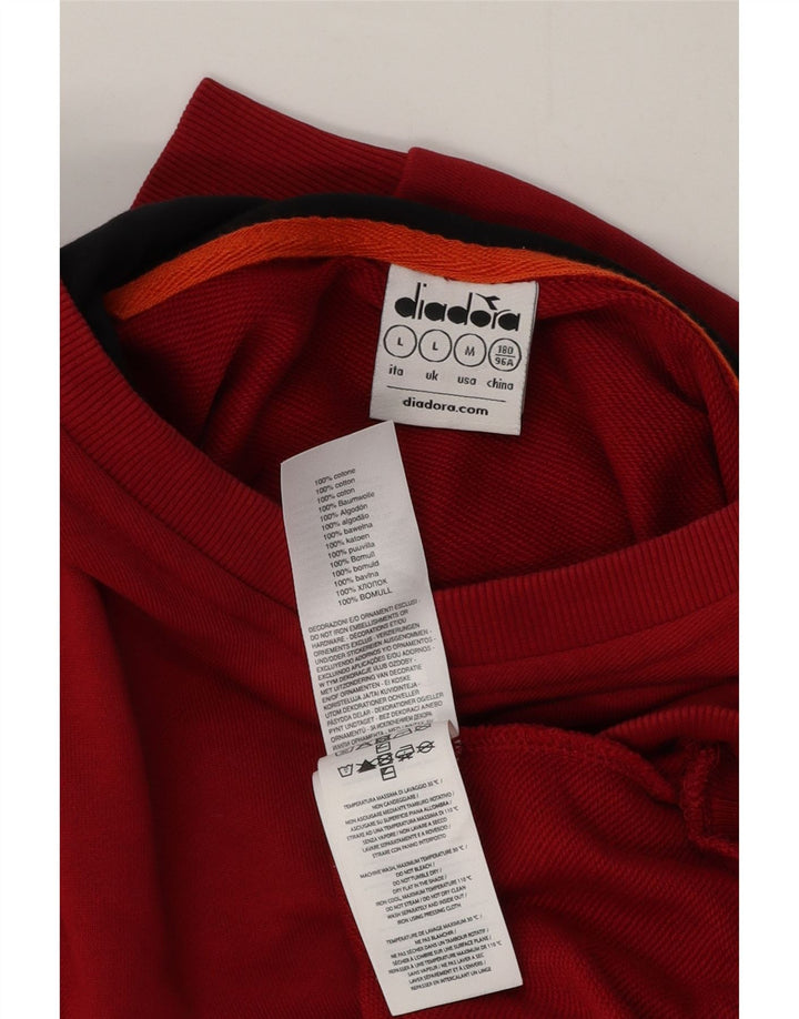 Diadora Herren-Kapuzenpullover, groß, aus roter Baumwolle