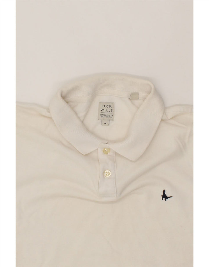 JACK WILLS Mens Polo Shirt Medium White Cotton Vintage Jack Wills and Second-Hand Jack Wills from Messina Hembry 