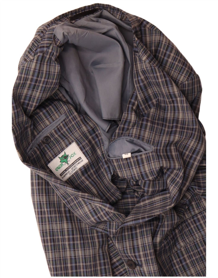 GREEN FOX Herren-Blazer mit 2 Knöpfen, EU 48, Mittelgrau kariert