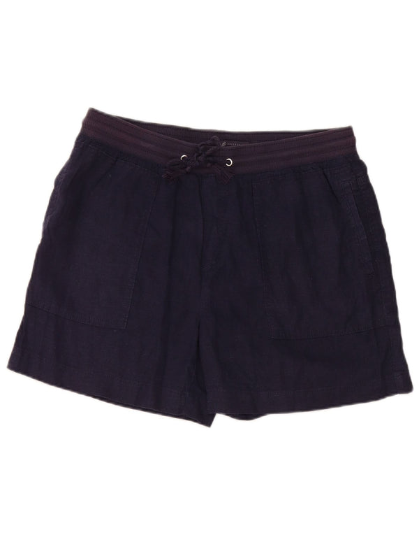 Marks & Spencer Damen Chinoshorts UK 12 Medium W32 Marineblaues Leinen
