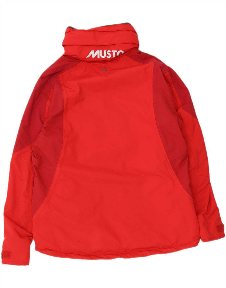 Musto Damen-Regenjacke mit grafischer Kapuze, UK 14, Größe L, Rot, Farbblock