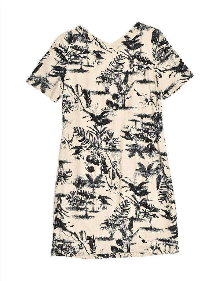 MARKS & SPENCER Womens Basic Dress UK 8 Small White Linen Nature | Vintage Marks & Spencer | Thrift | Second-Hand Marks & Spencer | Used Clothing | Messina Hembry 
