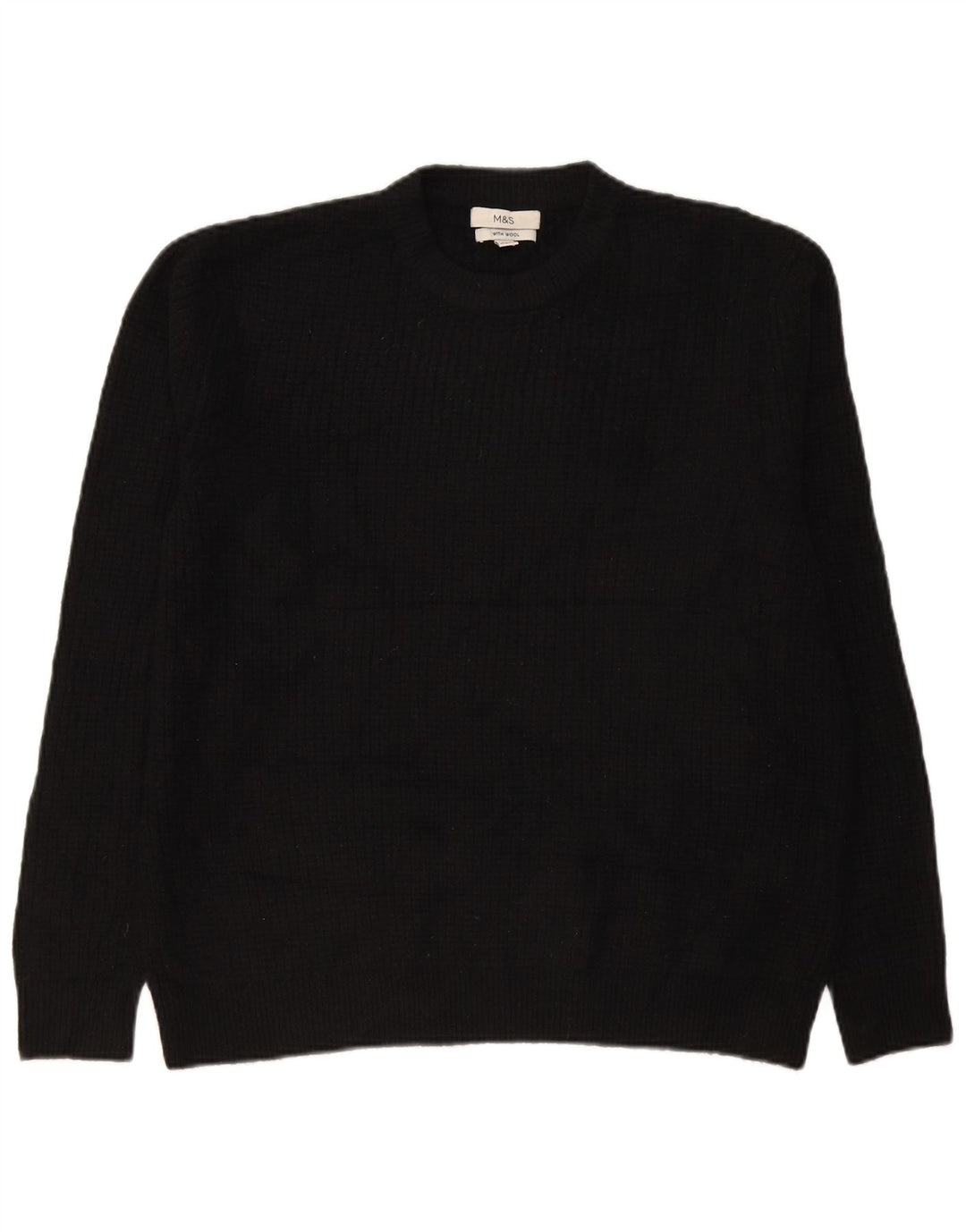 Marks & Spencer Herren-Pullover mit Rundhalsausschnitt, groß, aus schwarzem Acryl