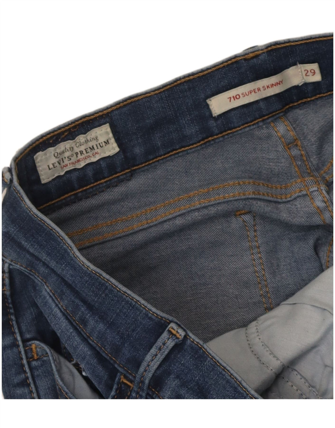 Levi's Damen 710 Super Skinny Jeans W29 L29 Blau