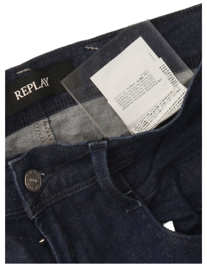 REPLAY Herren Anbass Slim Jeans W31 L30 Marineblau Baumwolle