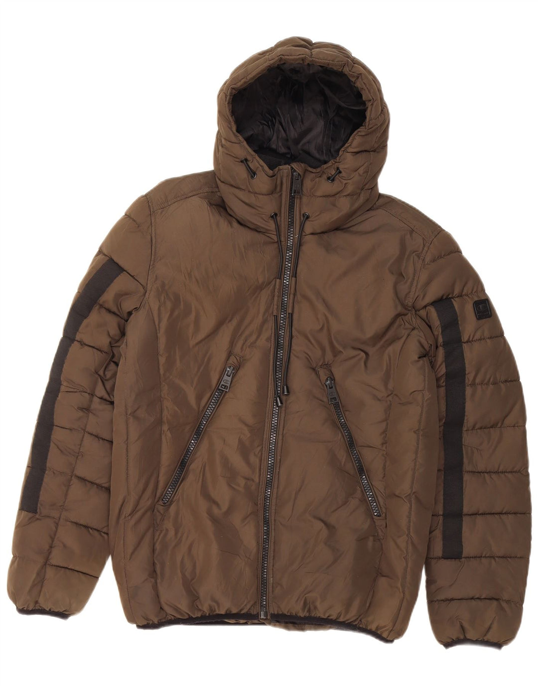 Champion Herren-Jacke mit Kapuze, gepolstert, UK 38, Mittel-Khaki, Polyester