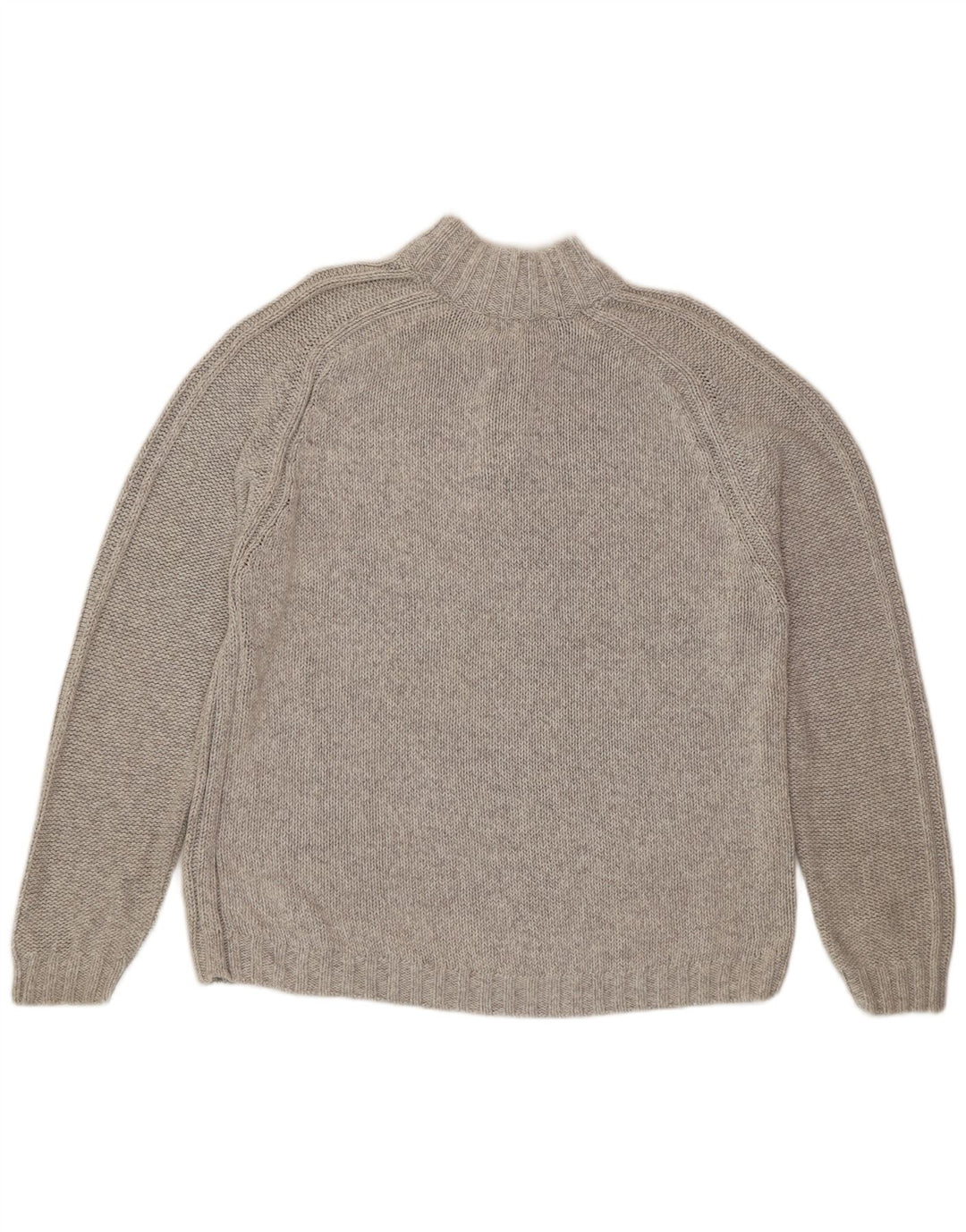 Marks & Spencer Herren-Pullover mit Reißverschluss am Hals, groß, aus grauer Baumwolle