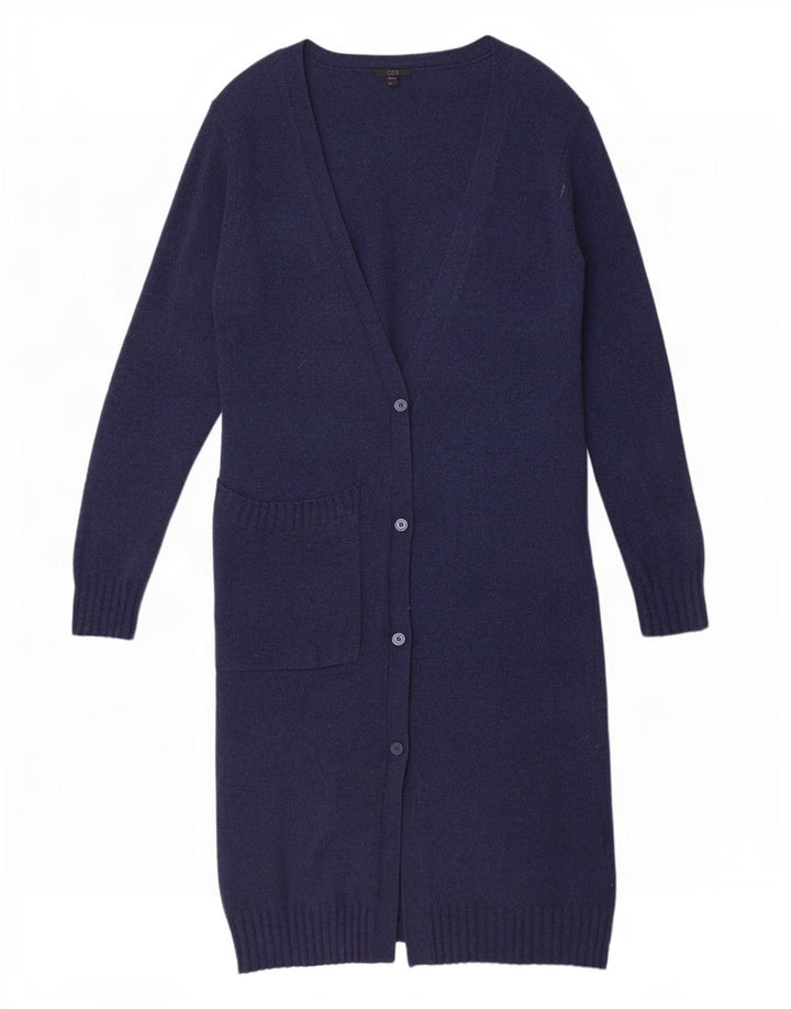 Cos Damen-Longline-Strickjacke in Übergröße, Gr. 10, Größe S, marineblaue Wolle