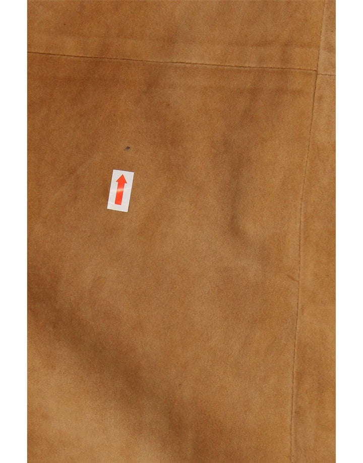 VINTAGE A-Linien-Rock aus Wildleder für Damen W24 XS Braun