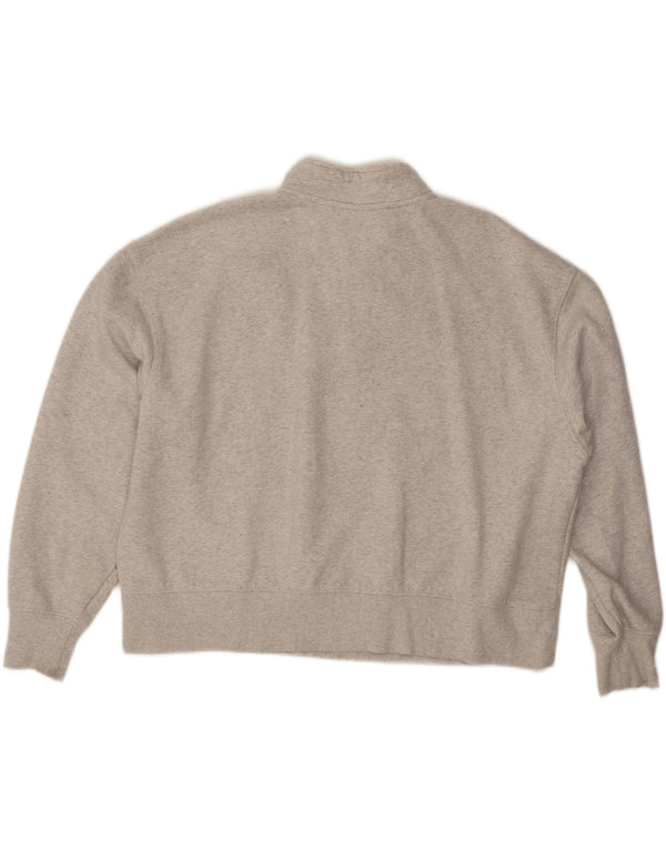 DICKIES Damen-Sweatshirt in Übergröße mit Reißverschluss am Hals, UK 18, XL, graue Baumwolle