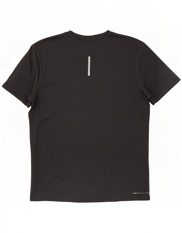 Nike Herren-Lauf-T-Shirt-Oberteil aus mittelgrauem, geometrischem Polyester