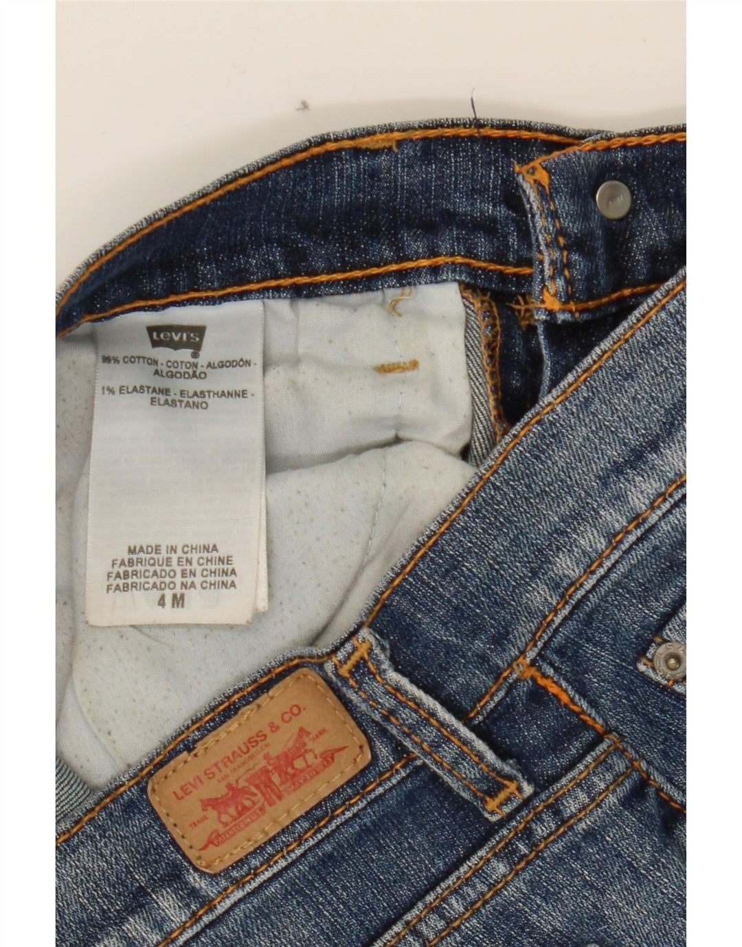 LEVI'S Womens Straight Jeans US 4 Small W27 L28 Blue Cotton Vintage Levi's and Second-Hand Levi's from Messina Hembry 