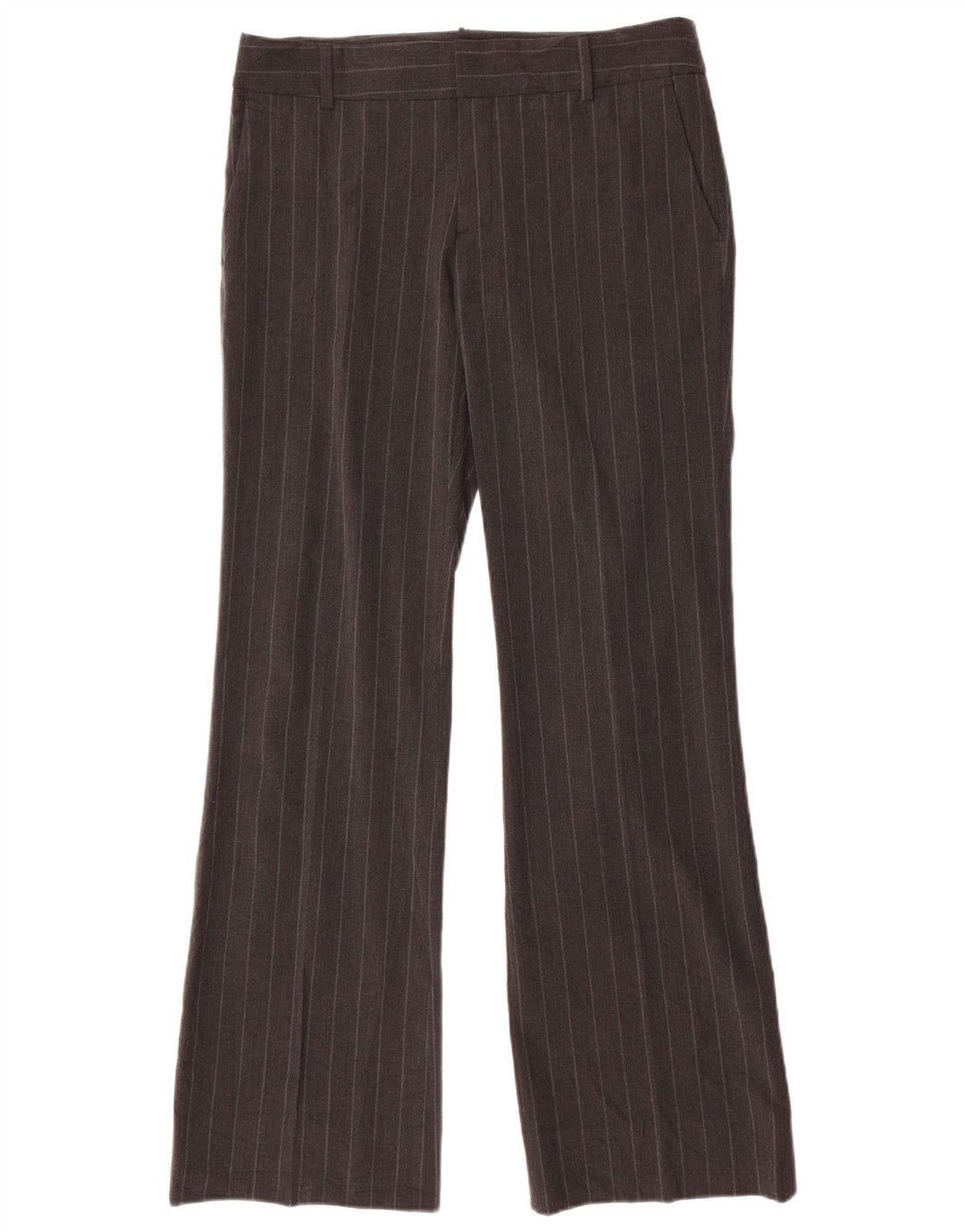Zara Damen Bootcut Chino Hose EU 40 Medium W30 L32 Grau Nadelstreifen