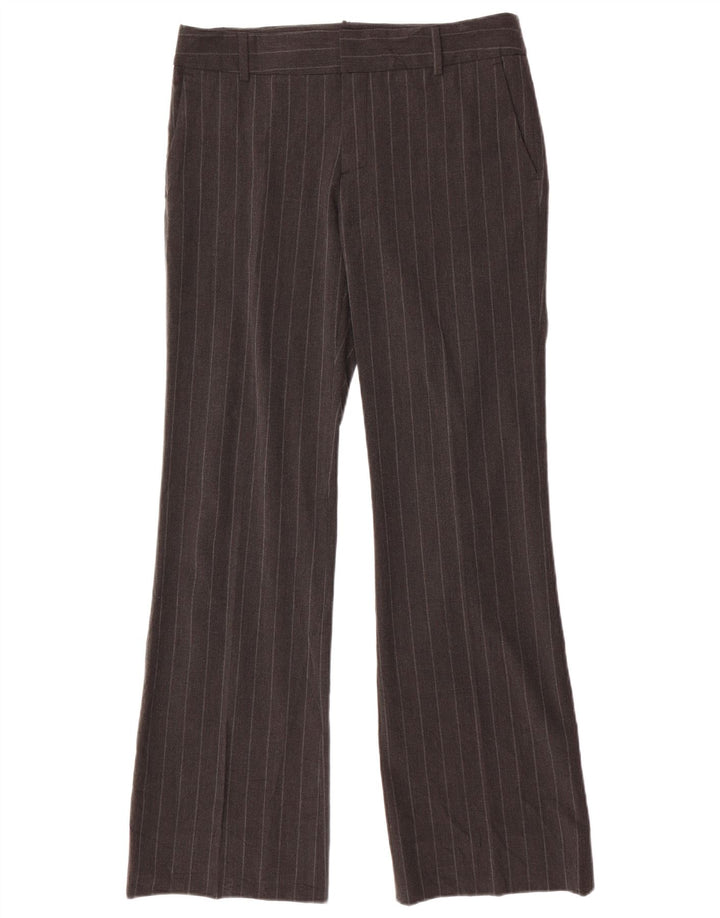 Zara Damen Bootcut Chino Hose EU 40 Medium W30 L32 Grau Nadelstreifen