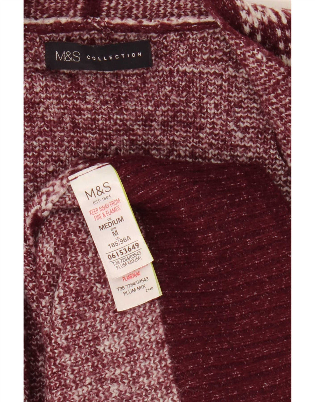 Marks & Spencer Damen Longline-Cardigan-Pullover UK 12 Medium Burgund