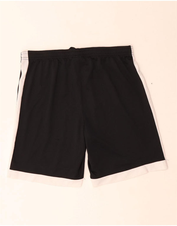 Nike Damen Dri Fit Sport Shorts UK 14 Mittelschwarzes Colourblock-Polyester