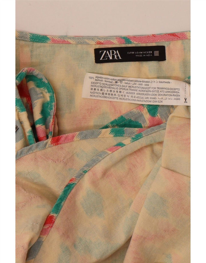 Zara Damen Wickelrock Medium W28 Mehrfarbige geometrische Baumwolle