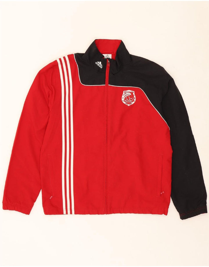 ADIDAS Mens Rain Jacket UK 42/44 Large Red Colourblock Vintage Adidas and Second-Hand Adidas from Messina Hembry 