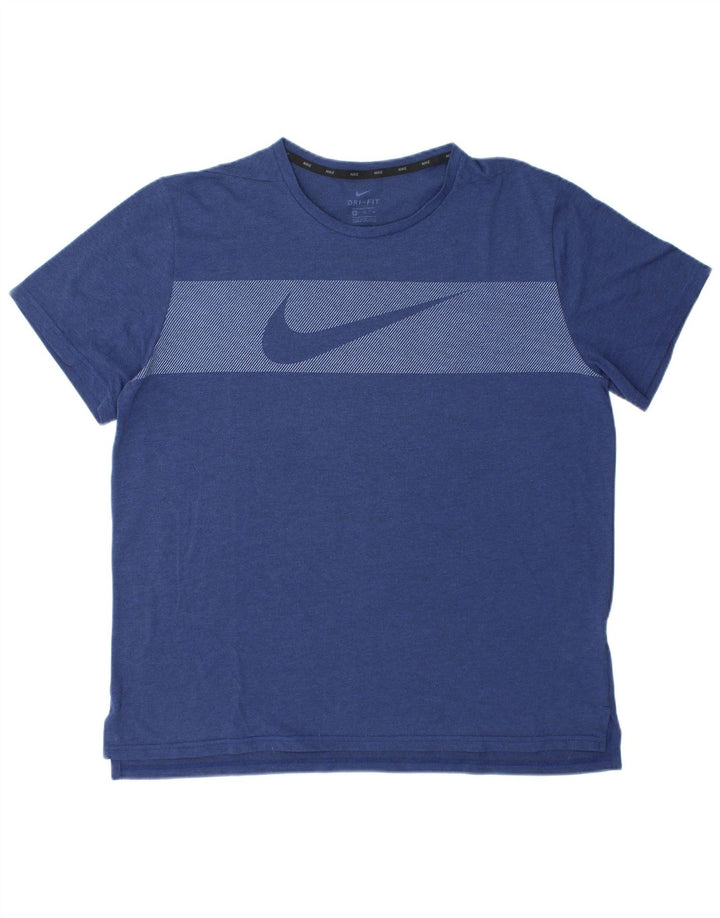 Nike Herren Dri Fit Graphic T-Shirt Top XL Marineblau Polyester