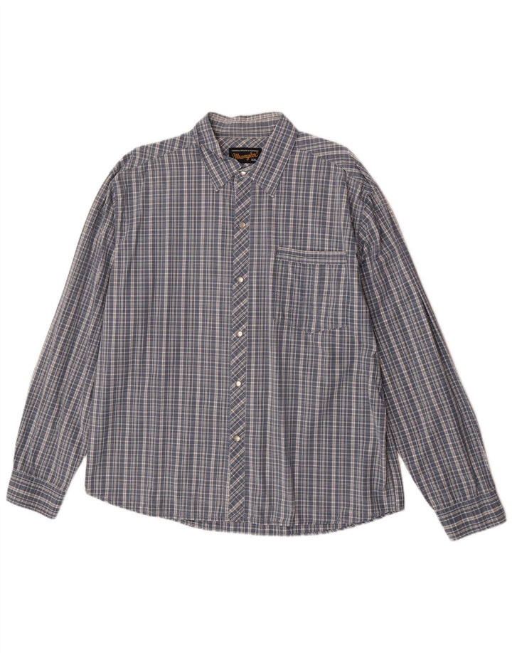 Wrangler Herrenhemd 2XL, blau kariert, Baumwolle
