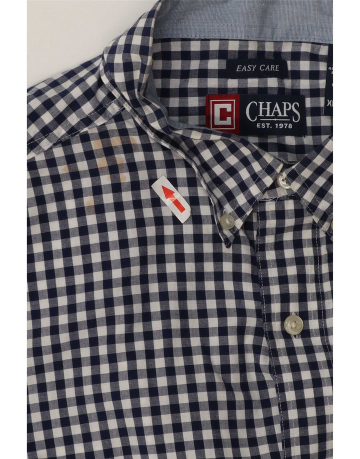 Chaps Herren-Hemd, pflegeleicht, XL, Marineblau, Gingham-Baumwolle